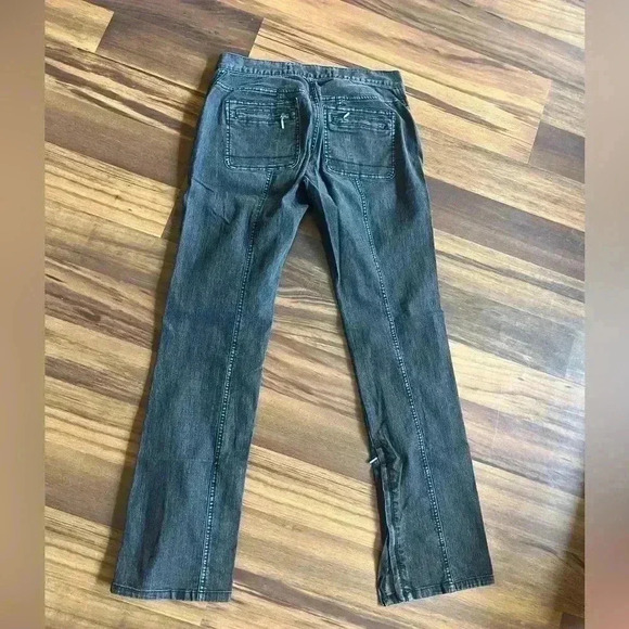 Vintage Express wider leg black washed jeans zipper both inner legs size 6 - Picture 5 of 9